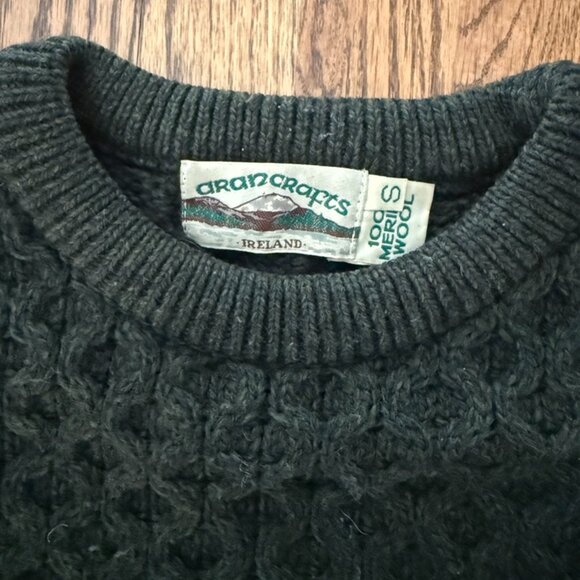 Aran Crafts Ireland forest wool sweater size S - Picture 2 of 3